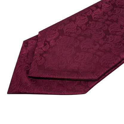 Red Paisley 3-Piece Ascot Set Ascot    - Sophisticated Gentlemen