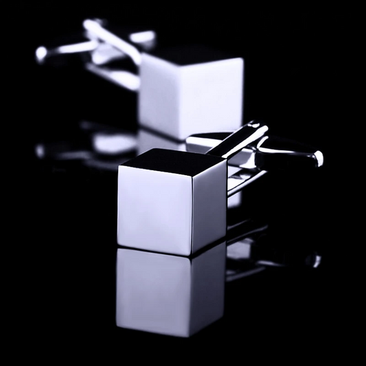 Silver Cube Cufflinks Cufflink    - Sophisticated Gentlemen