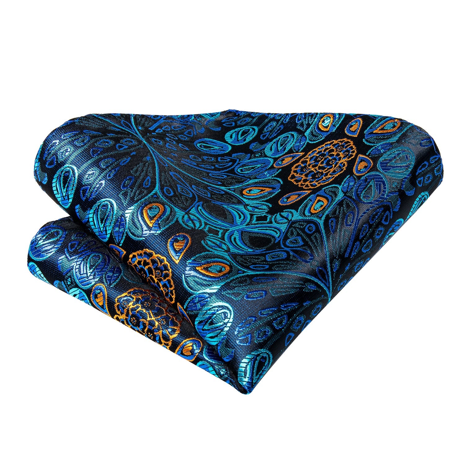 Peacock Eyes Tie, Pocket Square and Cufflinks tie sets    - Sophisticated Gentlemen