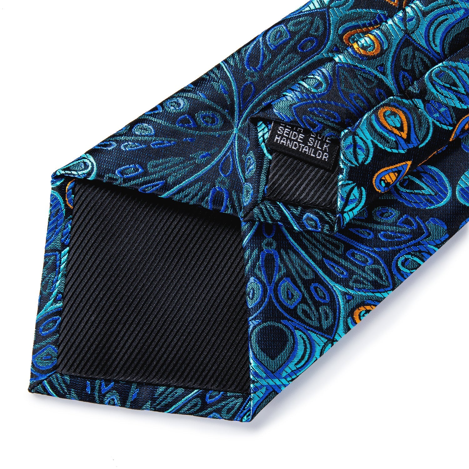 Peacock Eyes Tie, Pocket Square and Cufflinks tie sets    - Sophisticated Gentlemen