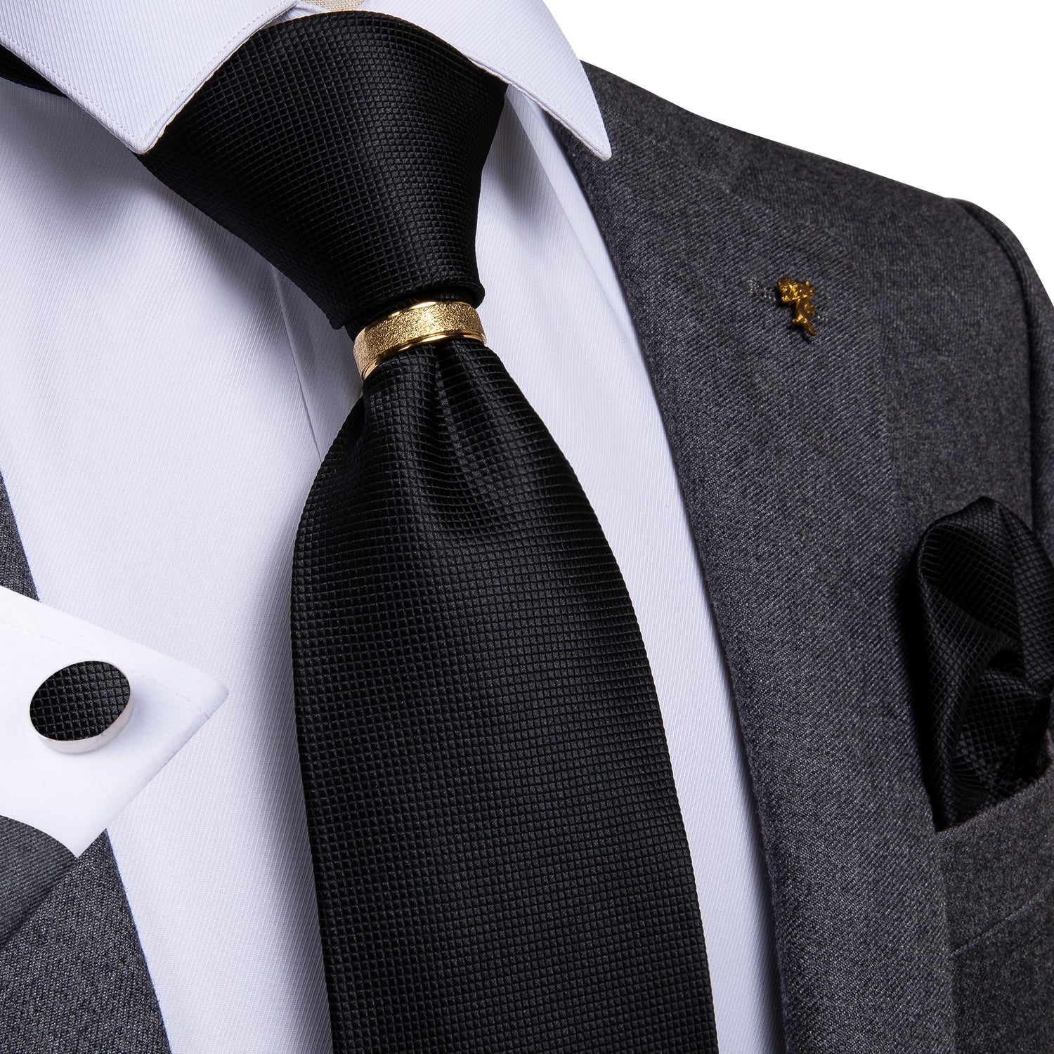 Tie Ring - Gold tie ring    - Sophisticated Gentlemen