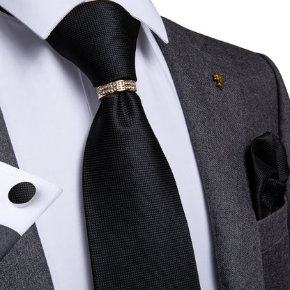 Tie Ring - Gold Rhinestone tie ring    - Sophisticated Gentlemen