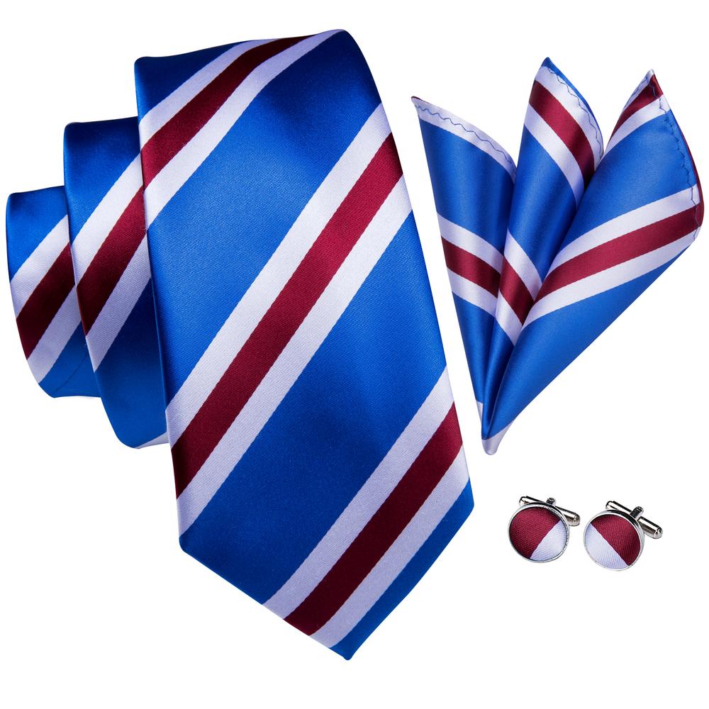 Red, White and Blue Striped Tie Set tie set    - Sophisticated Gentlemen