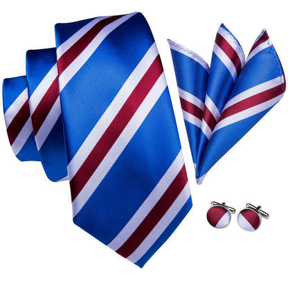 Red, White and Blue Striped Tie Set tie set    - Sophisticated Gentlemen