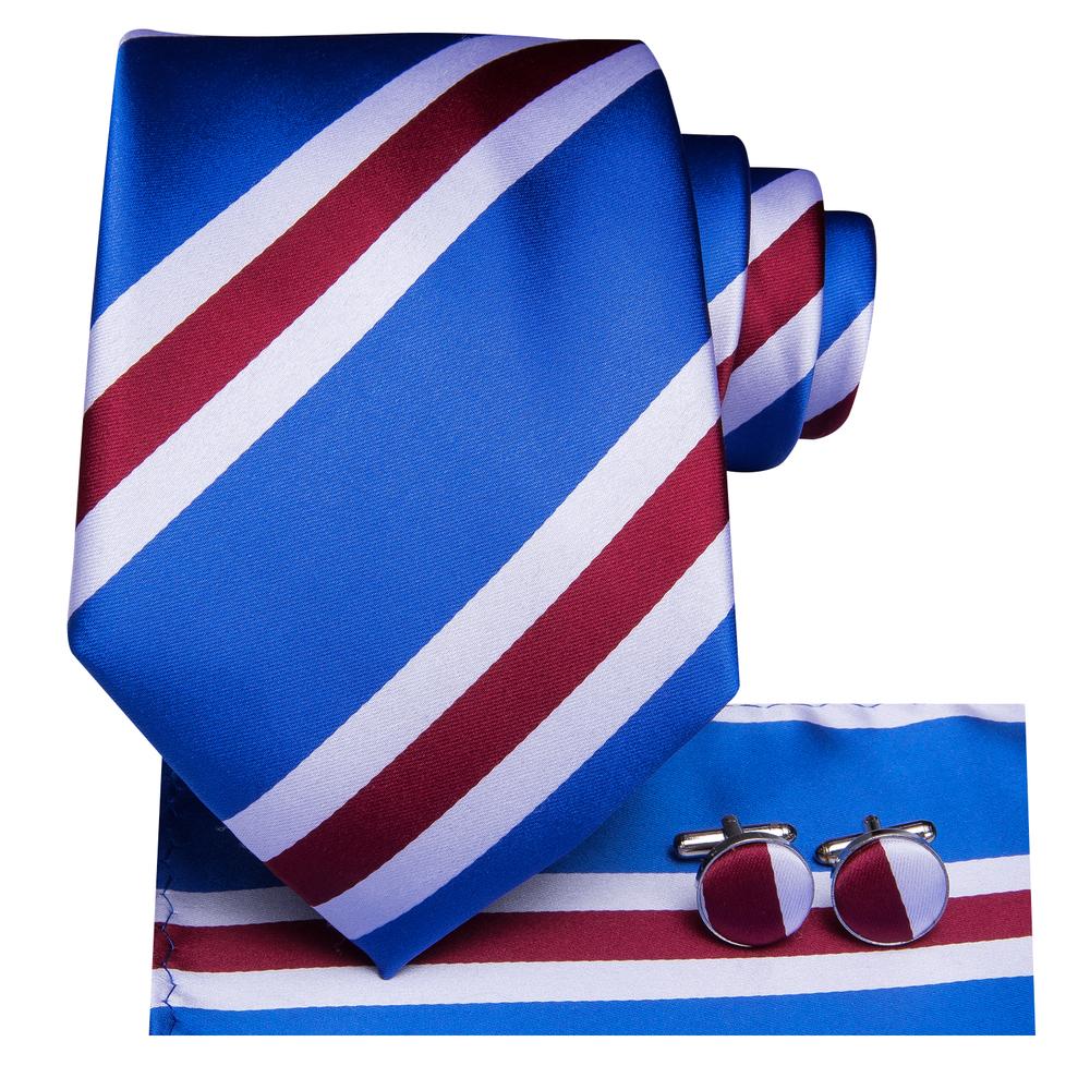 Red, White and Blue Striped Tie Set tie set    - Sophisticated Gentlemen