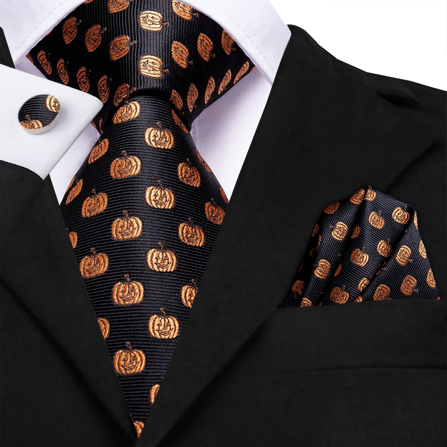 Halloween Pumpkin Tie Set tie set - Sophisticated Gentlemen