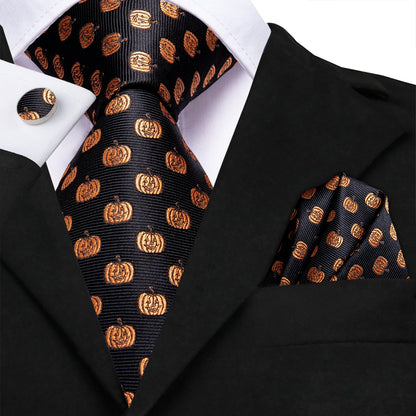 Halloween Pumpkin Tie Set tie set - Sophisticated Gentlemen