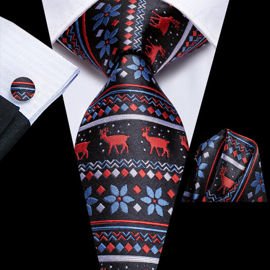 Ugly Holiday Sweater Tie Set In Black tie sets - Sophisticated Gentlemen