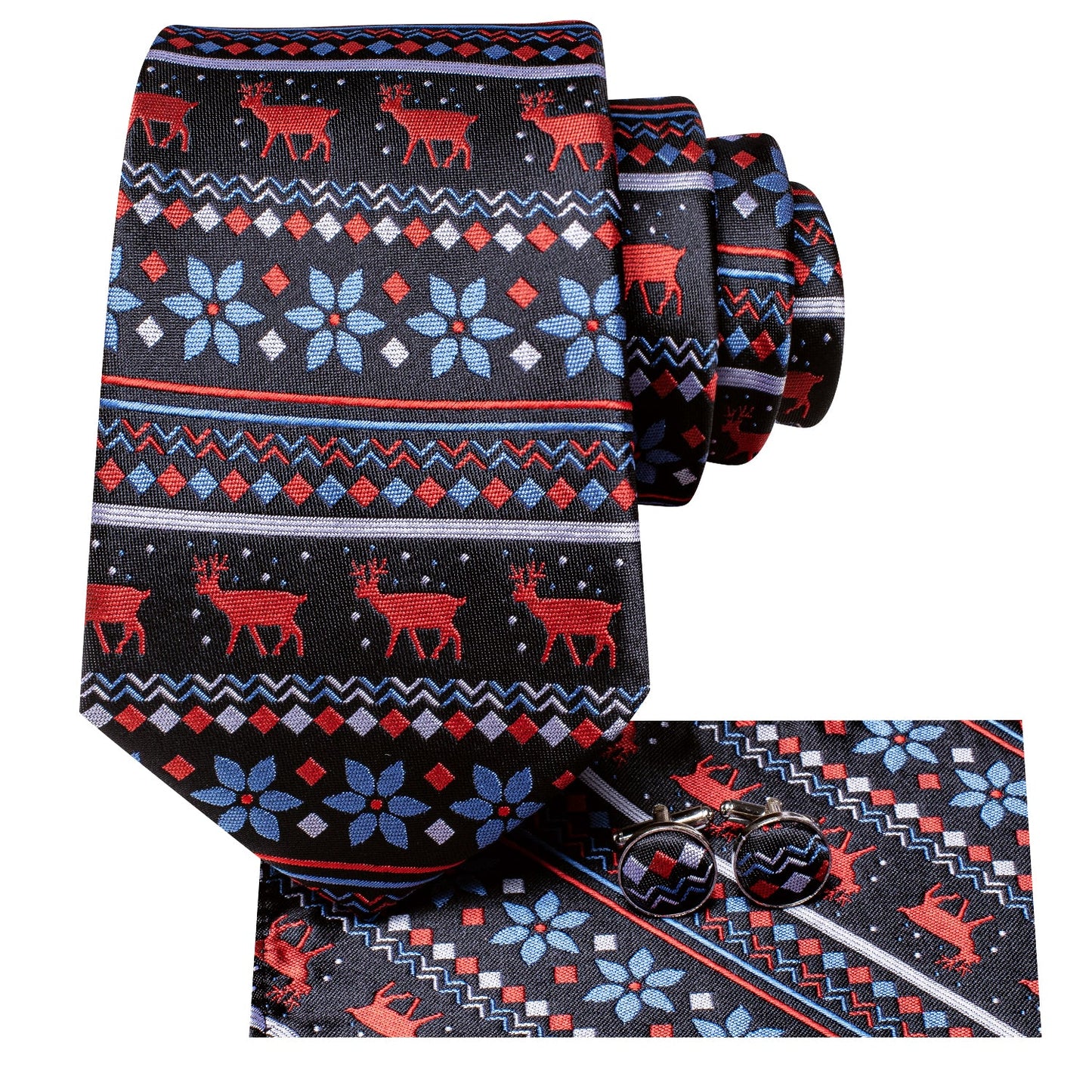 Ugly Holiday Sweater Tie Set In Black tie sets    - Sophisticated Gentlemen