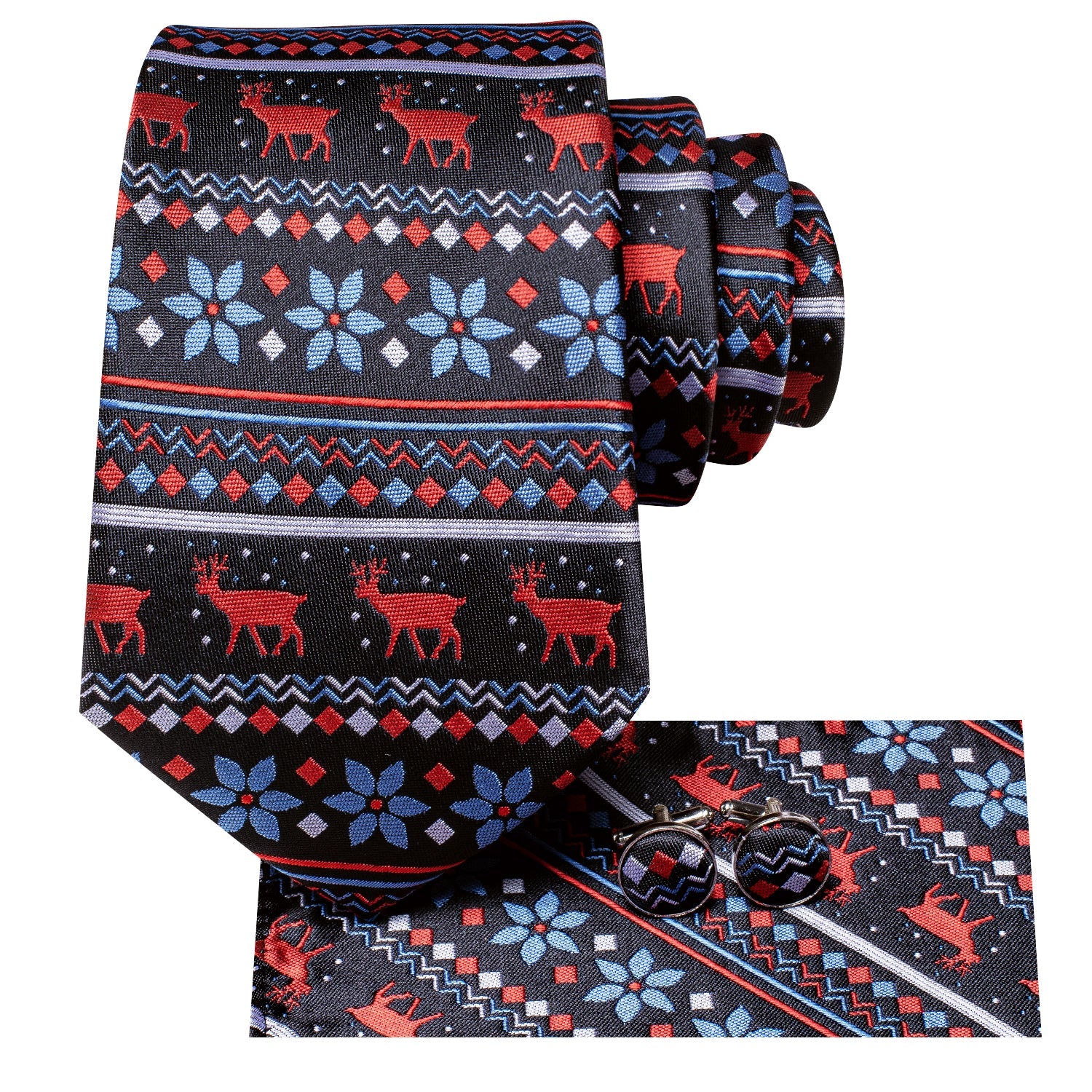 Ugly Holiday Sweater Tie Set In Black tie sets    - Sophisticated Gentlemen