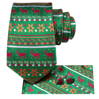 Ugly Holiday Sweater Tie Set In Green tie sets    - Sophisticated Gentlemen