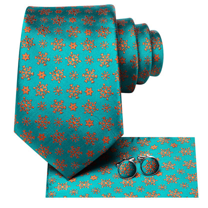 Turquoise Snowflakes Tie Set tie sets    - Sophisticated Gentlemen