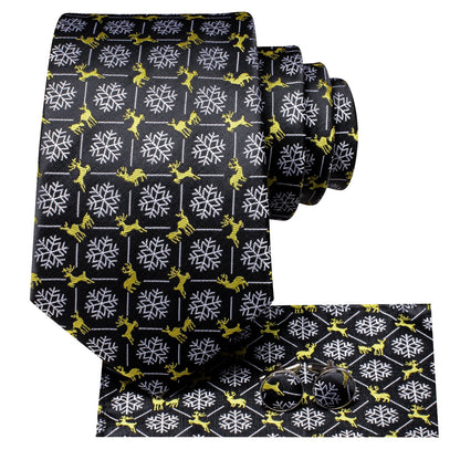 Snowflakes and Deers Christmas Tie Set tie sets    - Sophisticated Gentlemen
