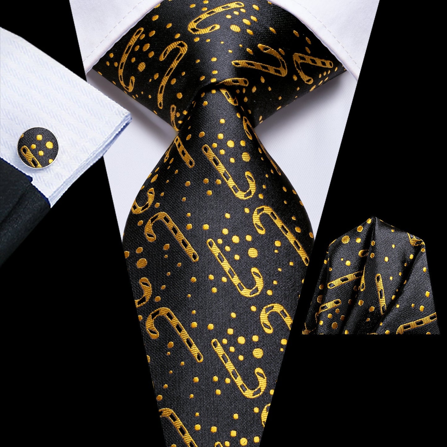 Golden Candy Cane Tie Set tie sets - Sophisticated Gentlemen
