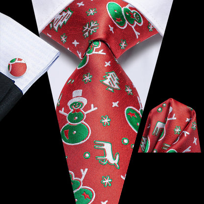 Red and Green Christmas Pattern Tie Set tie sets - Sophisticated Gentlemen