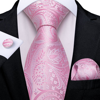 Gently Pink Tie, Pocket Square and Cufflinks tie sets    - Sophisticated Gentlemen