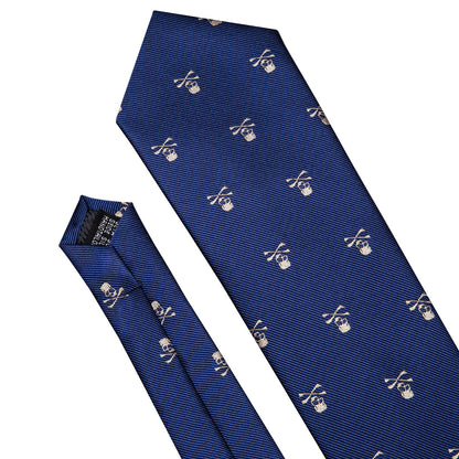 Skulls Premium Tie Set In Blue tie sets    - Sophisticated Gentlemen