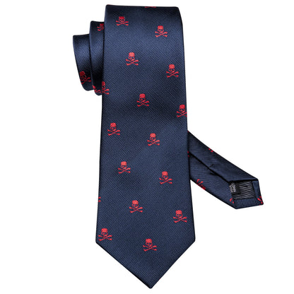 Skulls Premium Tie Set In Red tie sets    - Sophisticated Gentlemen