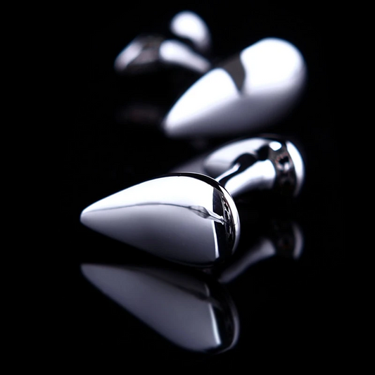 Silver Teardrop Cufflinks Cufflink    - Sophisticated Gentlemen