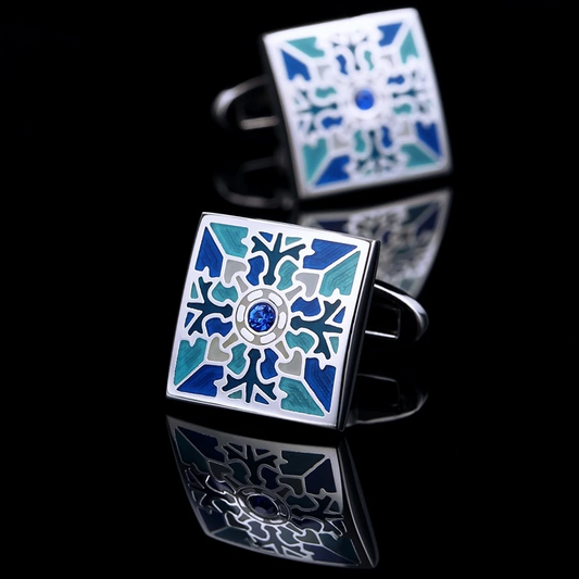 Vintage Blue Enamel Cufflinks Cufflink    - Sophisticated Gentlemen