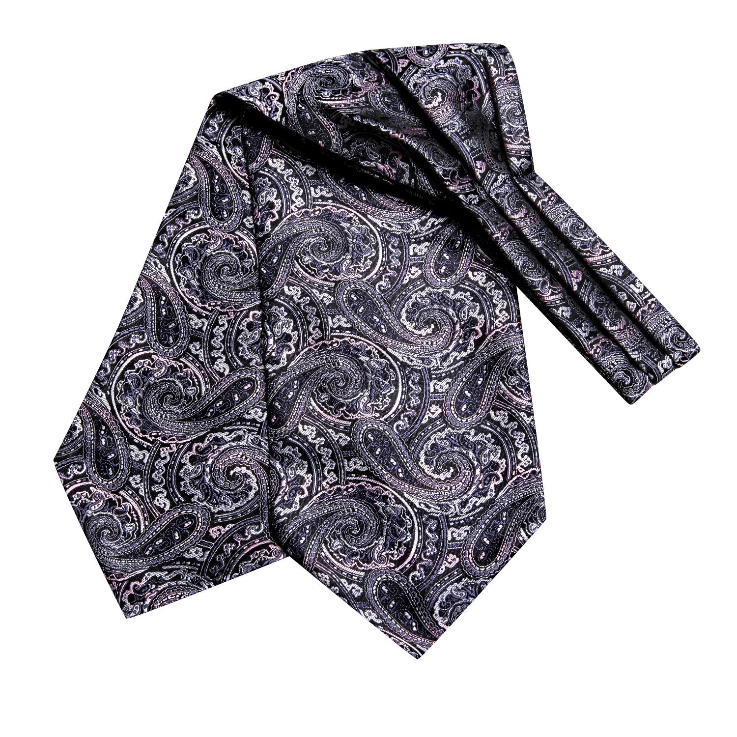 Gray and Pink Paisley 3-Piece Ascot Set Ascot    - Sophisticated Gentlemen