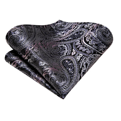 Gray and Pink Paisley 3-Piece Ascot Set Ascot    - Sophisticated Gentlemen