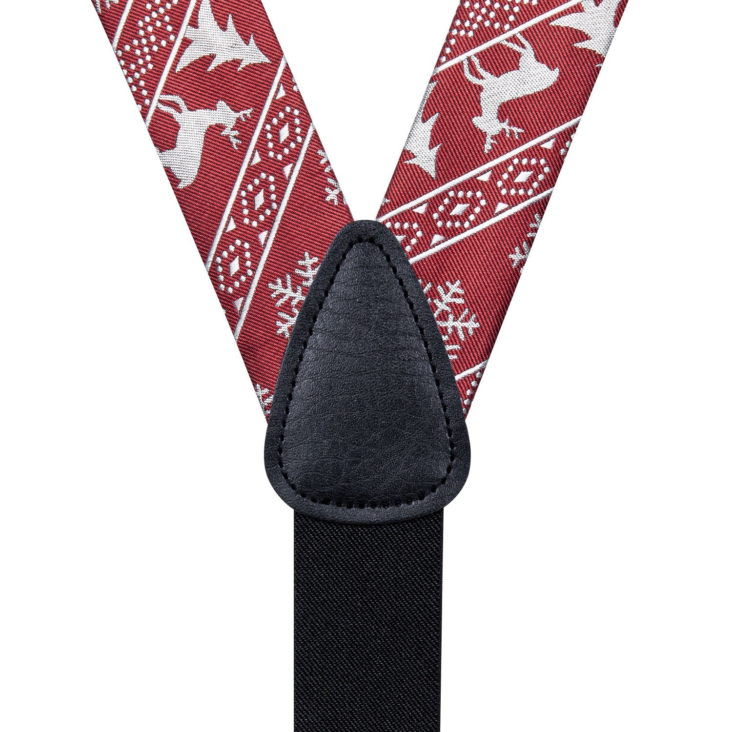 Ugly Christmas Sweater Bow Tie and Suspenders Set in Red bow tie    - Sophisticated Gentlemen