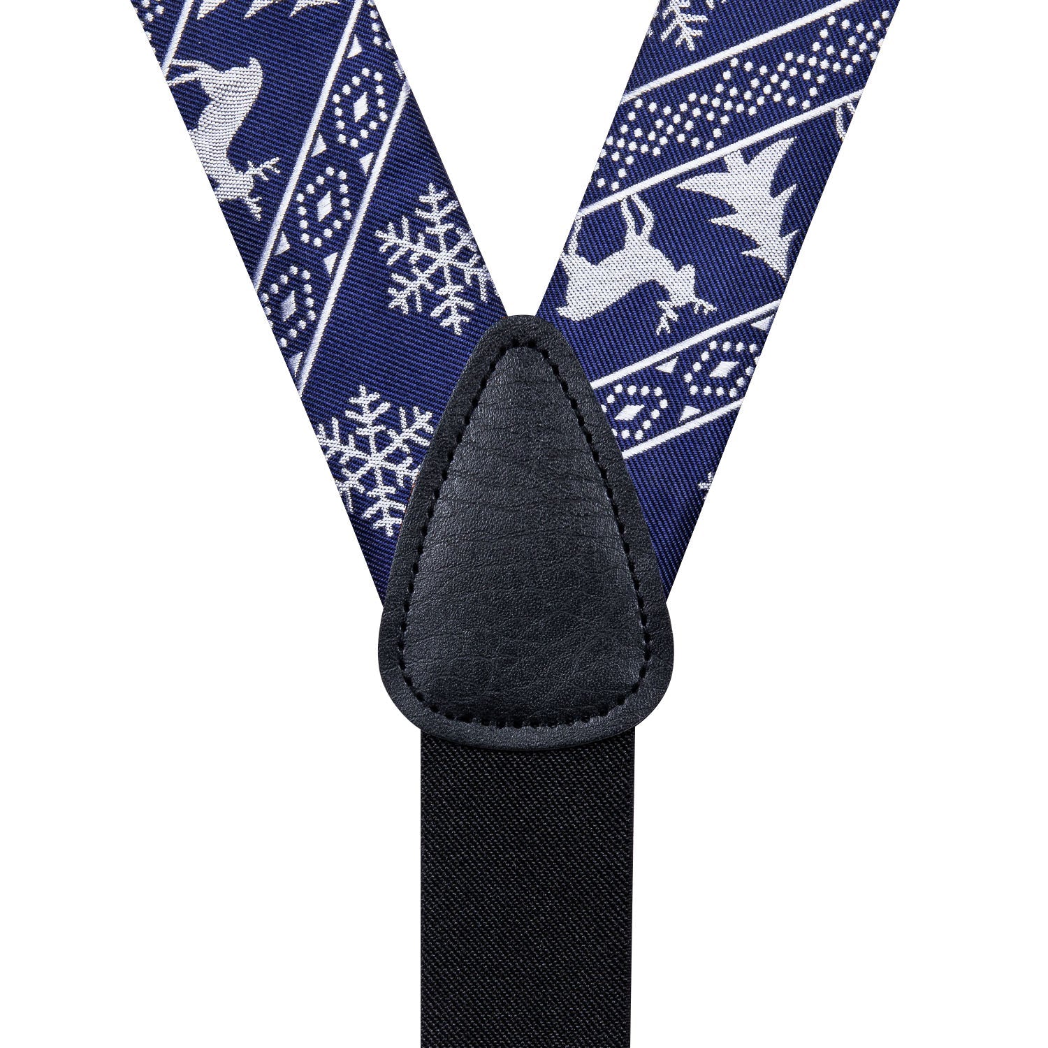 Ugly Christmas Sweater Bow Tie and Suspenders Set in Blue bow tie    - Sophisticated Gentlemen