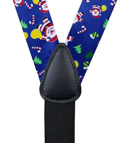 Christmas Decorations Bow Tie and Suspenders Set in Blue bow tie    - Sophisticated Gentlemen