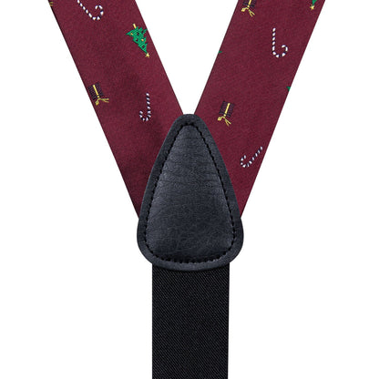 Christmas Decorations Bow Tie and Suspenders Set bow tie    - Sophisticated Gentlemen
