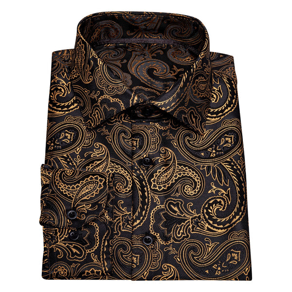 Gold and Black Paisley Dress Shirt – Sophisticated Gentlemen