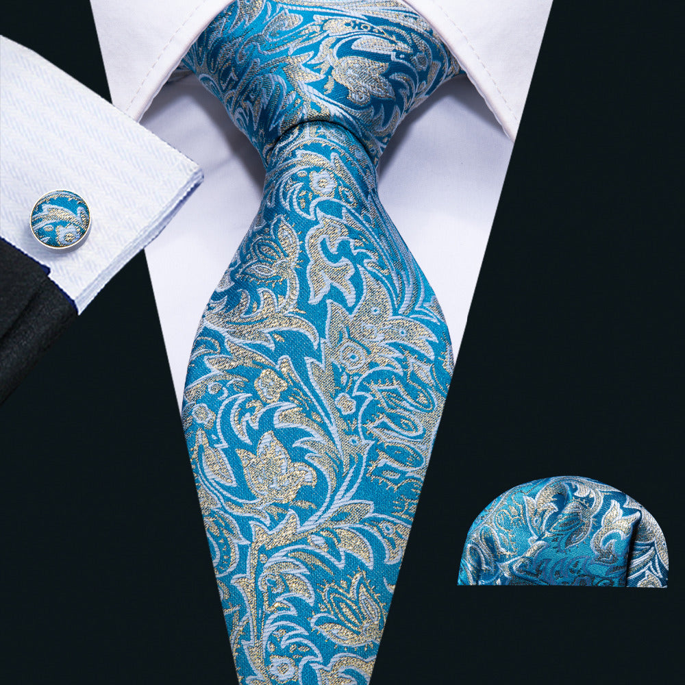 Ice Gold Tie, Pocket Square and Cufflinks tie sets - Sophisticated Gentlemen