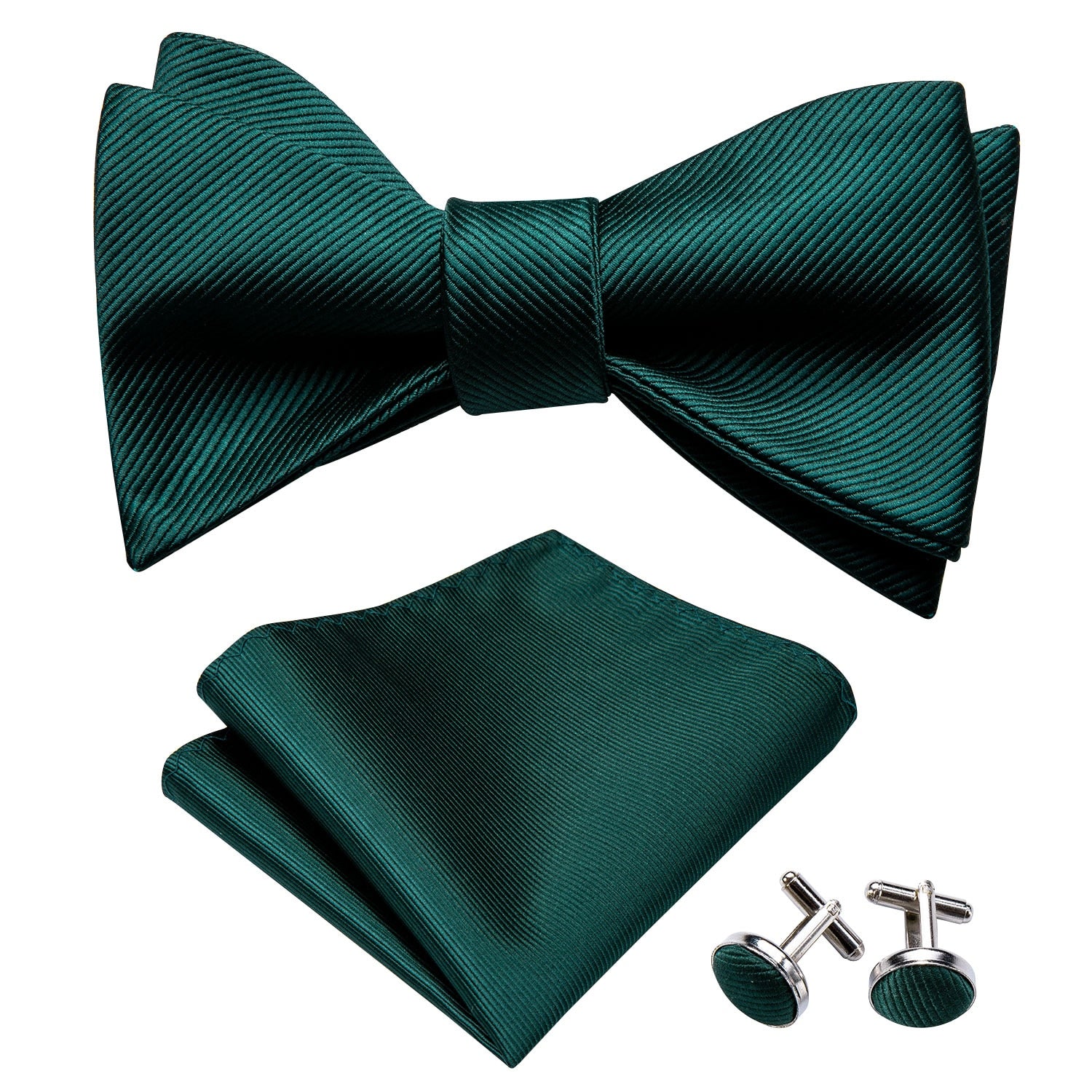Green Green Grass Bow Tie, Pocket Square and Cufflinks bow tie    - Sophisticated Gentlemen