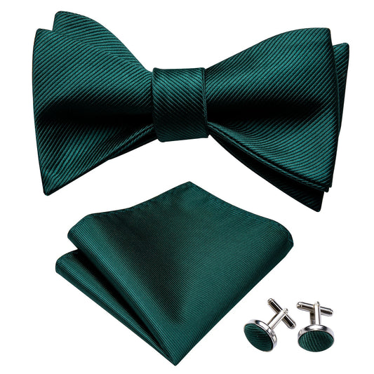 Green Green Grass Bow Tie, Pocket Square and Cufflinks bow tie    - Sophisticated Gentlemen