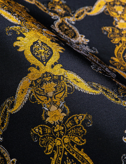 Black and Yellow Baroque Dress Shirt shirt    - Sophisticated Gentlemen