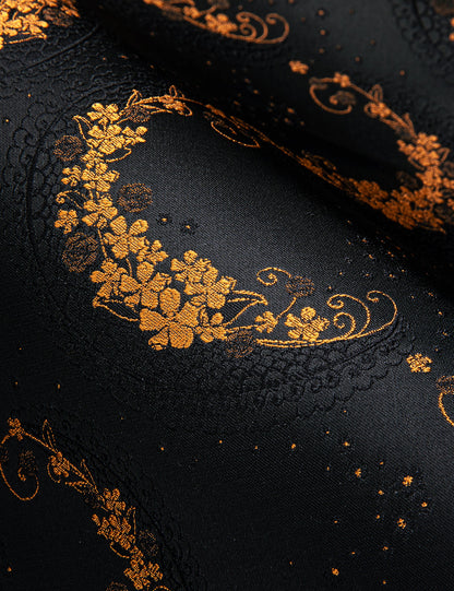 Black and Gold Floral Dress Shirt shirt    - Sophisticated Gentlemen