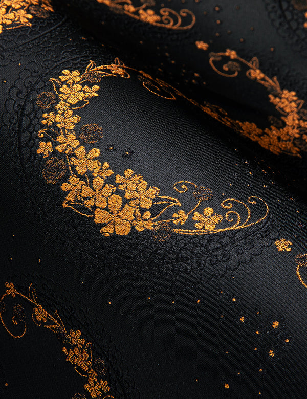 Black and Gold Floral Dress Shirt  Sophisticated Gentlemen