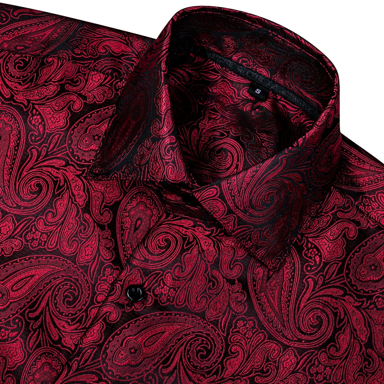 Black and Red Paisley Dress Shirt shirt    - Sophisticated Gentlemen