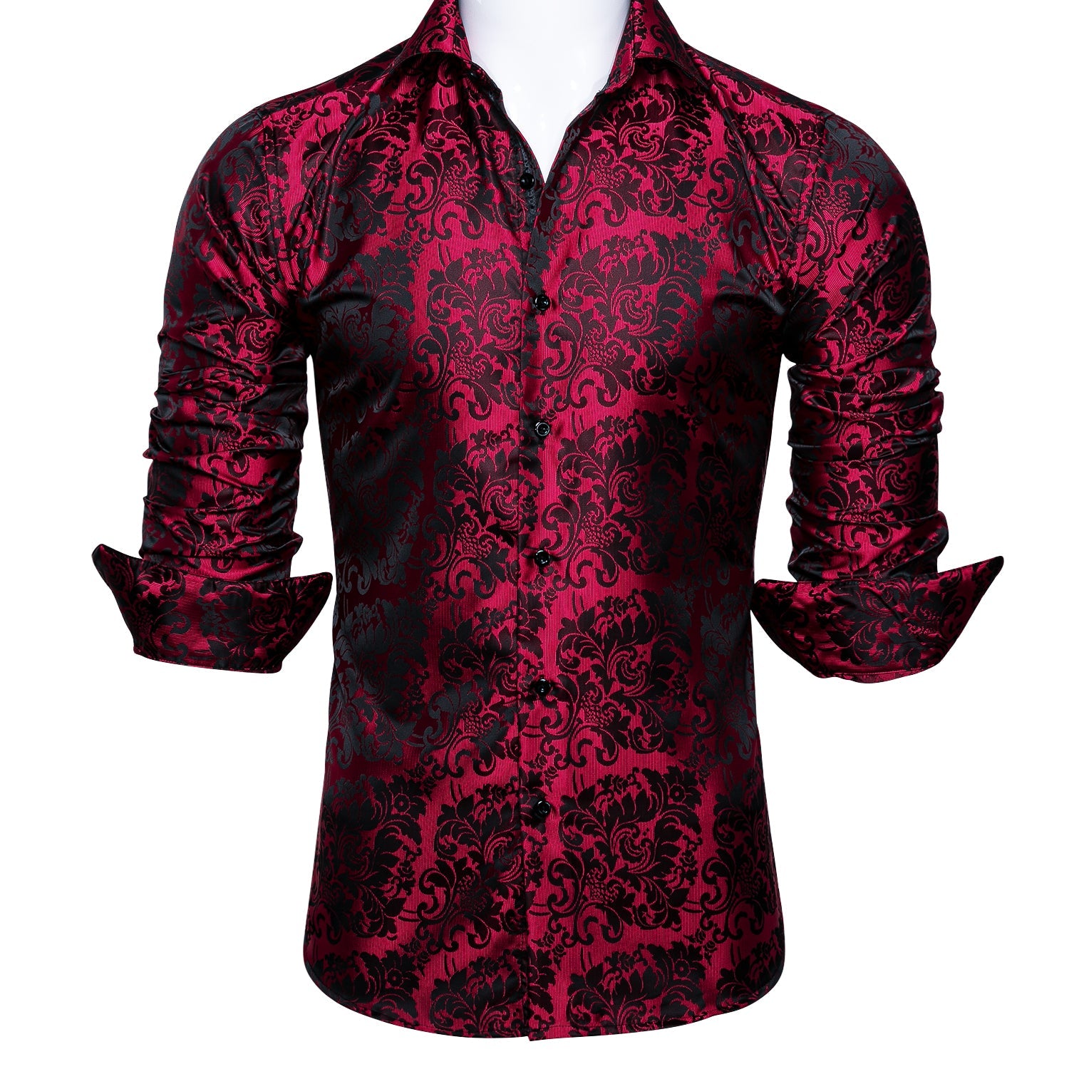 Red and Black Ornamental Dress Shirt shirt    - Sophisticated Gentlemen