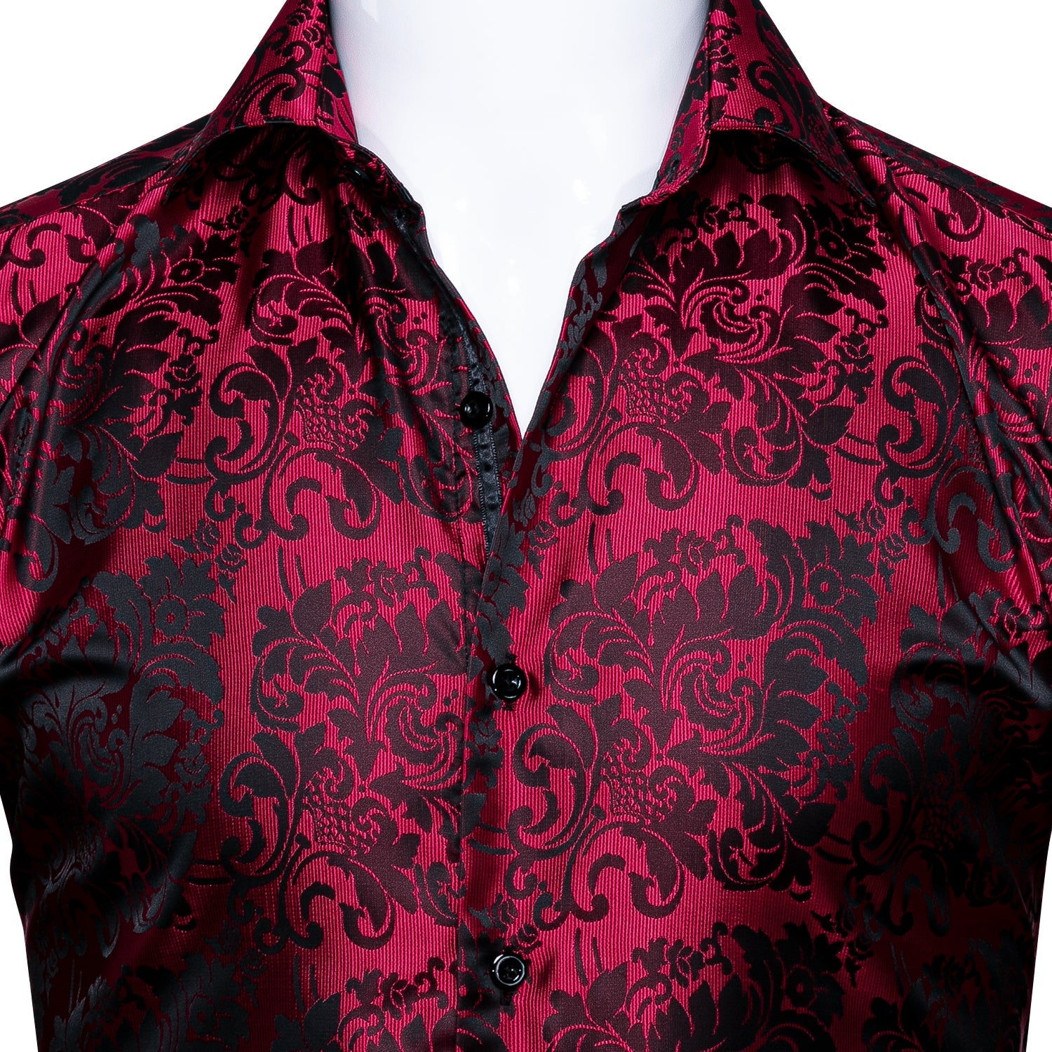 Red and Black Ornamental Dress Shirt shirt    - Sophisticated Gentlemen
