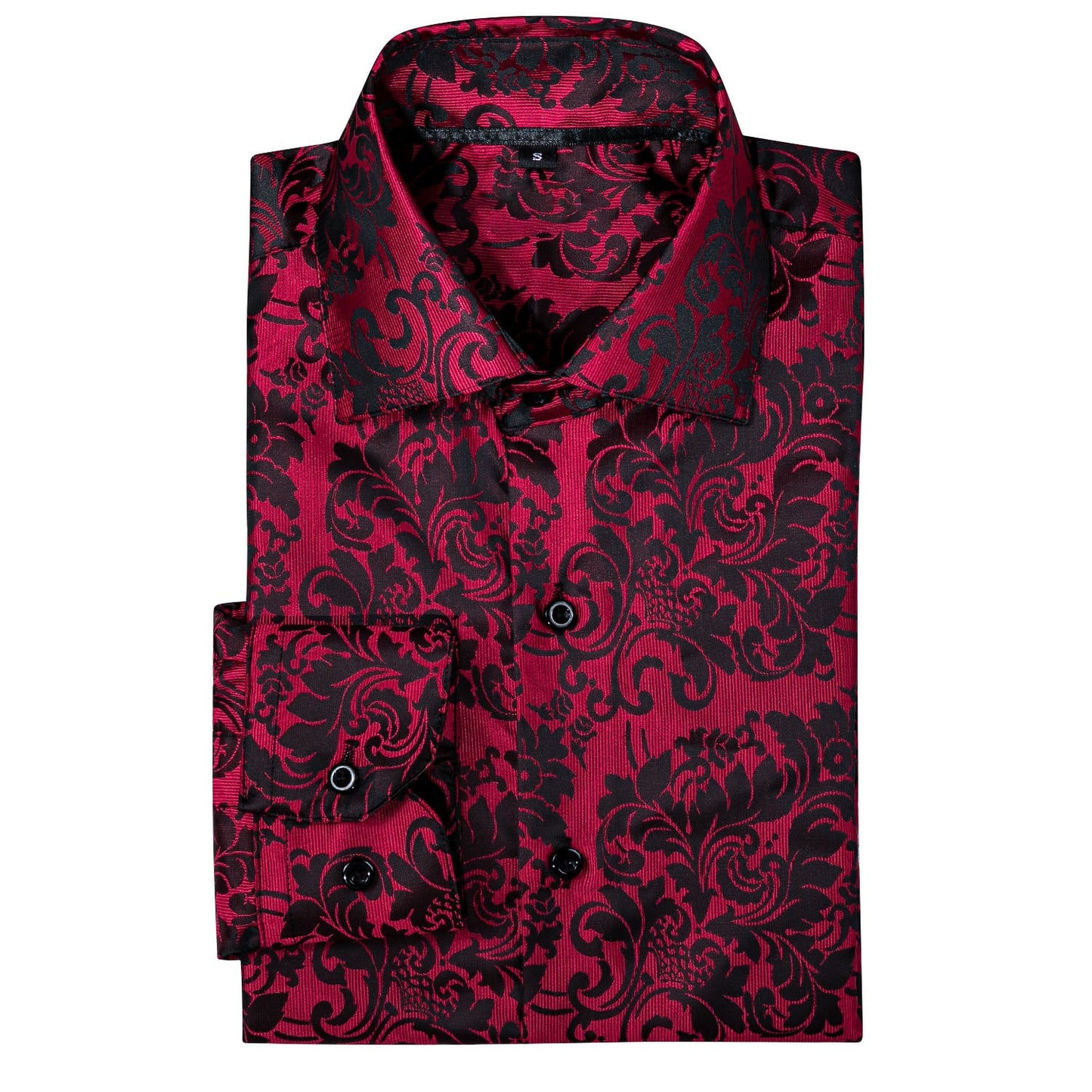 Red and Black Ornamental Dress Shirt shirt    - Sophisticated Gentlemen