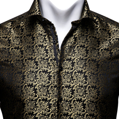 Gold and Black Ornamental Dress Shirt shirt    - Sophisticated Gentlemen