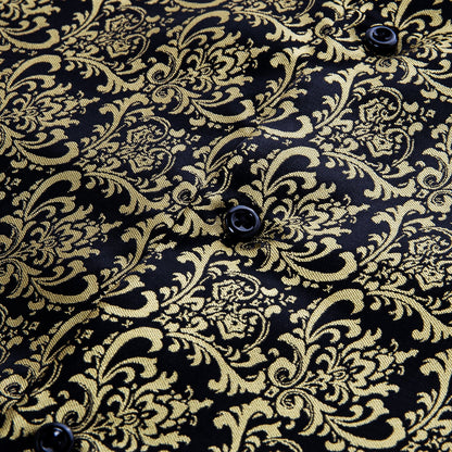 Gold and Black Ornamental Dress Shirt shirt    - Sophisticated Gentlemen