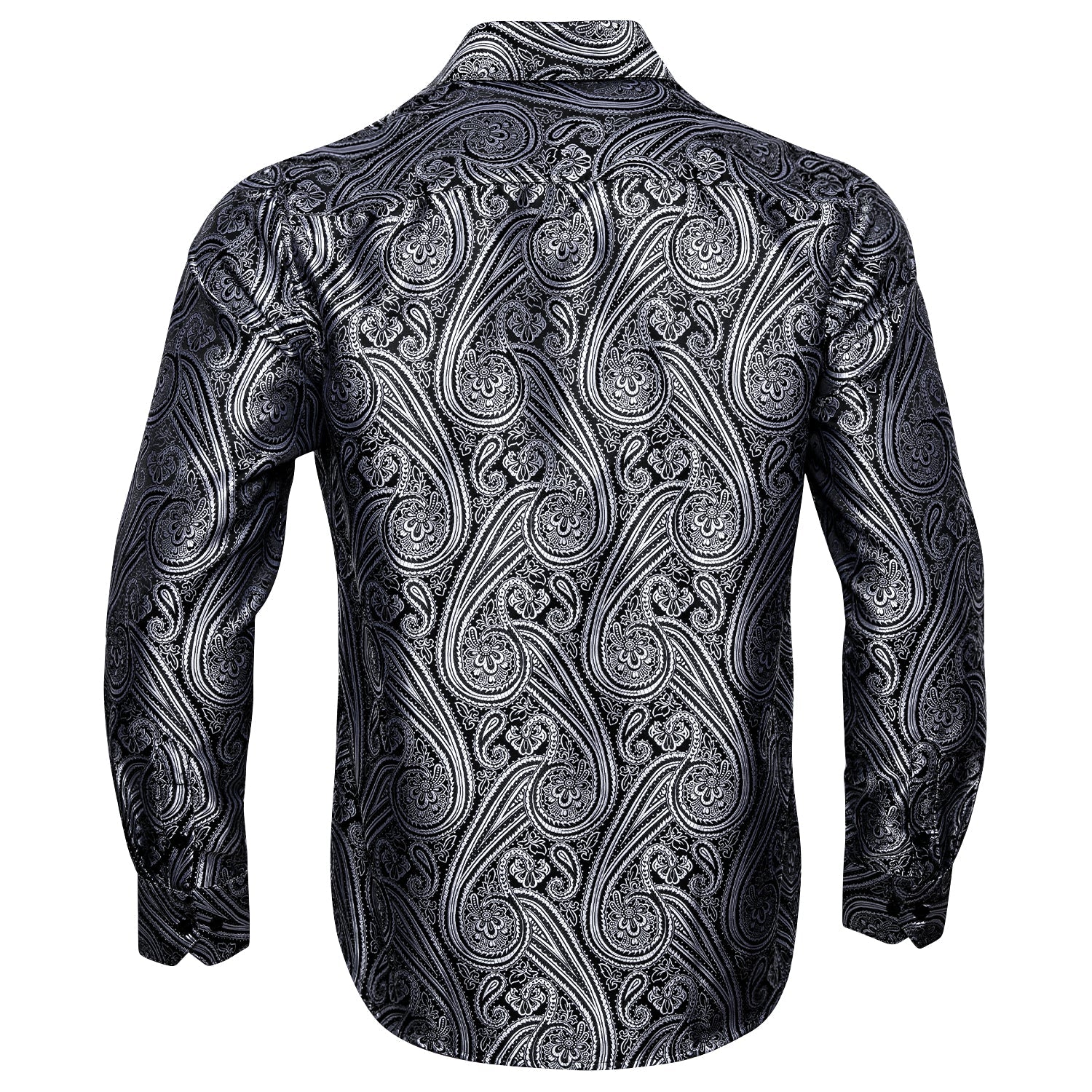 Black and White Paisley Dress Shirt shirt    - Sophisticated Gentlemen