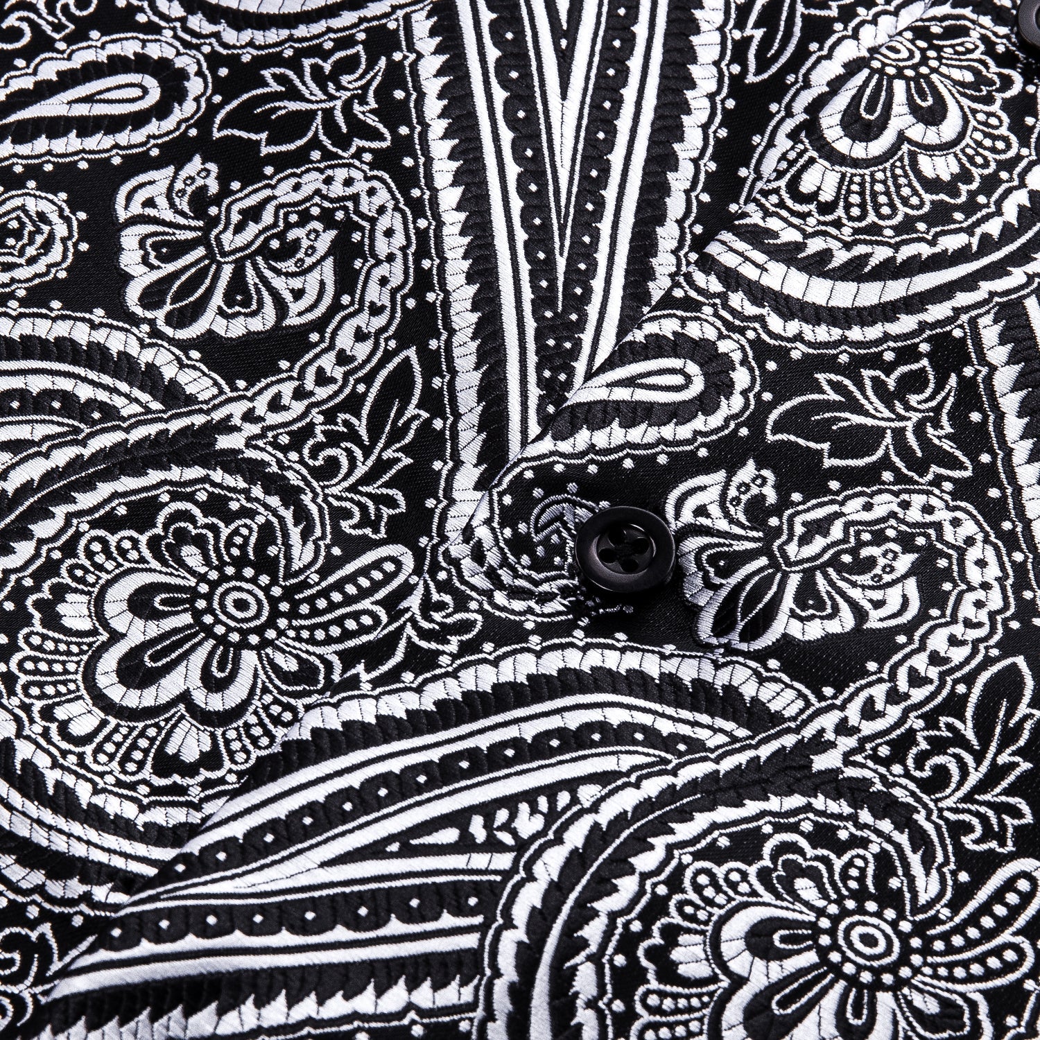 Black and White Paisley Dress Shirt shirt    - Sophisticated Gentlemen