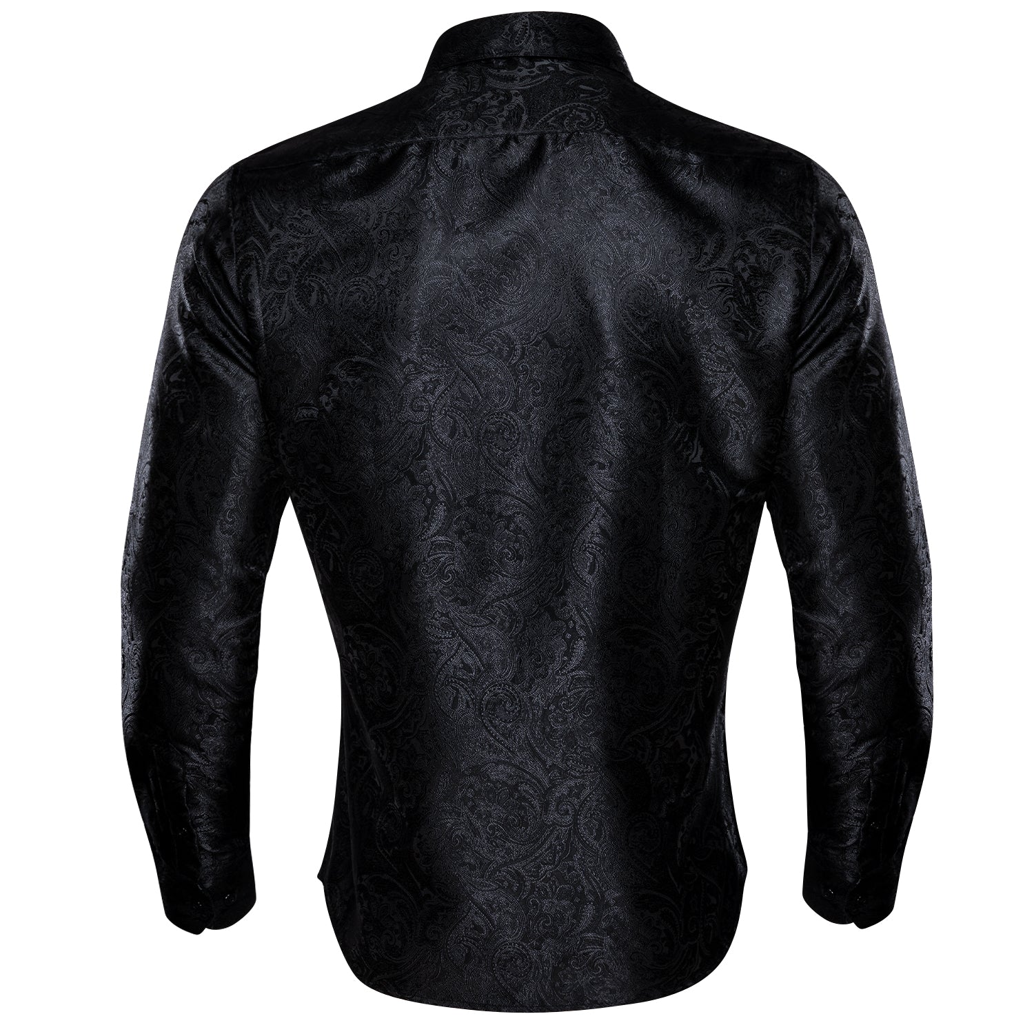 Black Paisley Silk Dress Shirt shirt    - Sophisticated Gentlemen