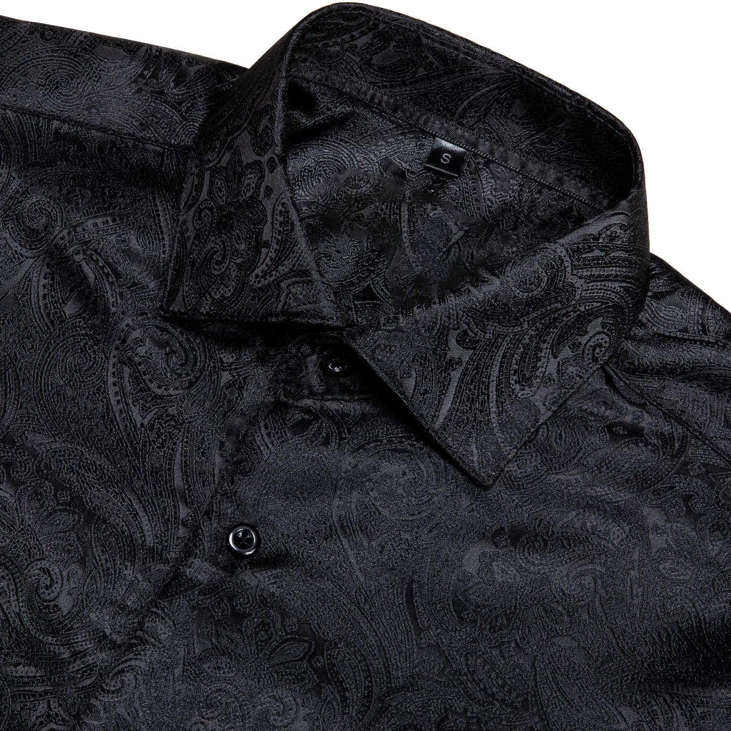 Black Paisley Silk Dress Shirt shirt    - Sophisticated Gentlemen