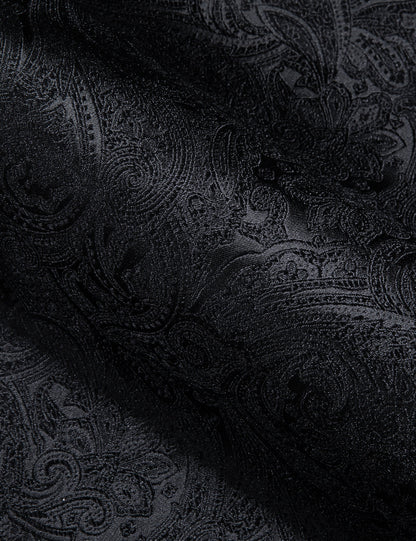 Black Paisley Silk Dress Shirt shirt    - Sophisticated Gentlemen