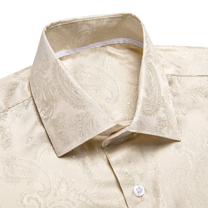 Champagne Paisley Dress Shirt shirt    - Sophisticated Gentlemen