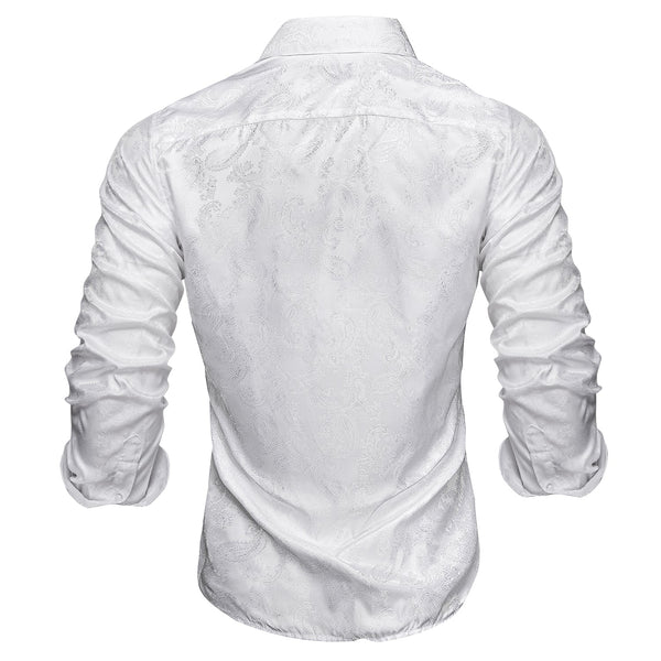 White Paisley Dress Shirt, S